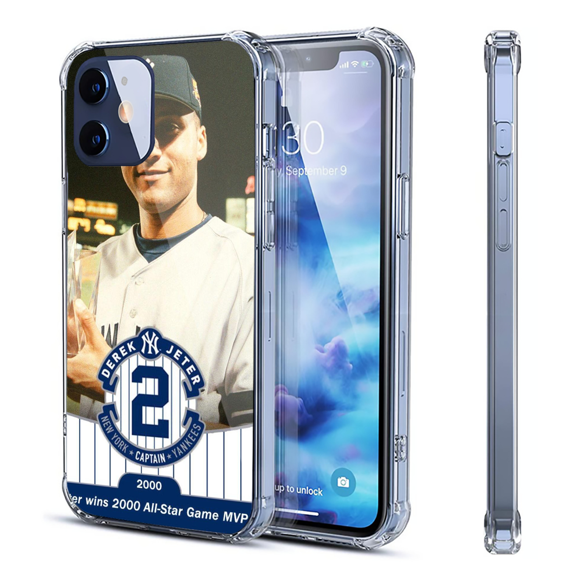 Derek Jeter 93 Clear IPhone 12 Case – Soft TPU With UV Print – Enhanced Drop Protection, Precise Fit, Anti-Fingerprint, Customizable Design, Scratch-Resistant, Yellow-Resistant